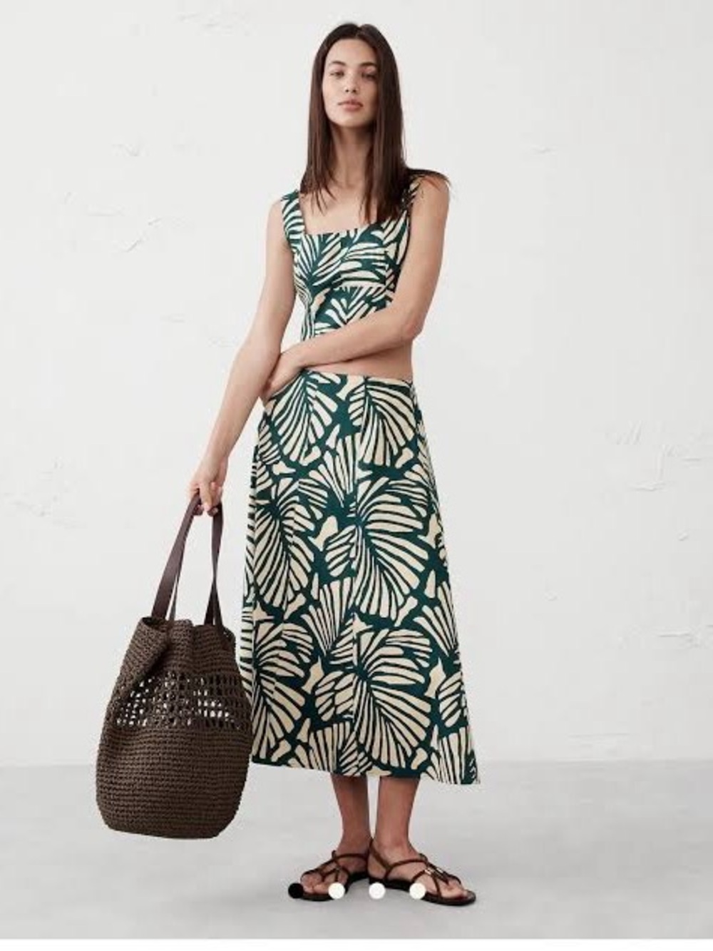 NWT Banana Republic 2pc Set Linen Blend Bustier Top & Maxi Skirt Size 4 Boho